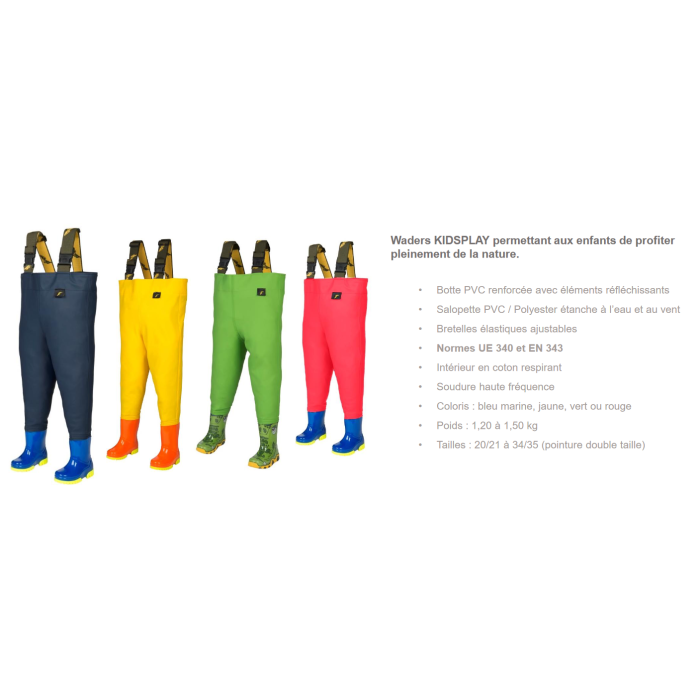 Waders Goodyear Pour Enfants Kidsplay Verts Salopette PVC Polyester