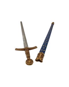 Réplique Denix d'épée médiévale Française EPEE FLEUR DE LYS FOURREAU BLEU 109 CM